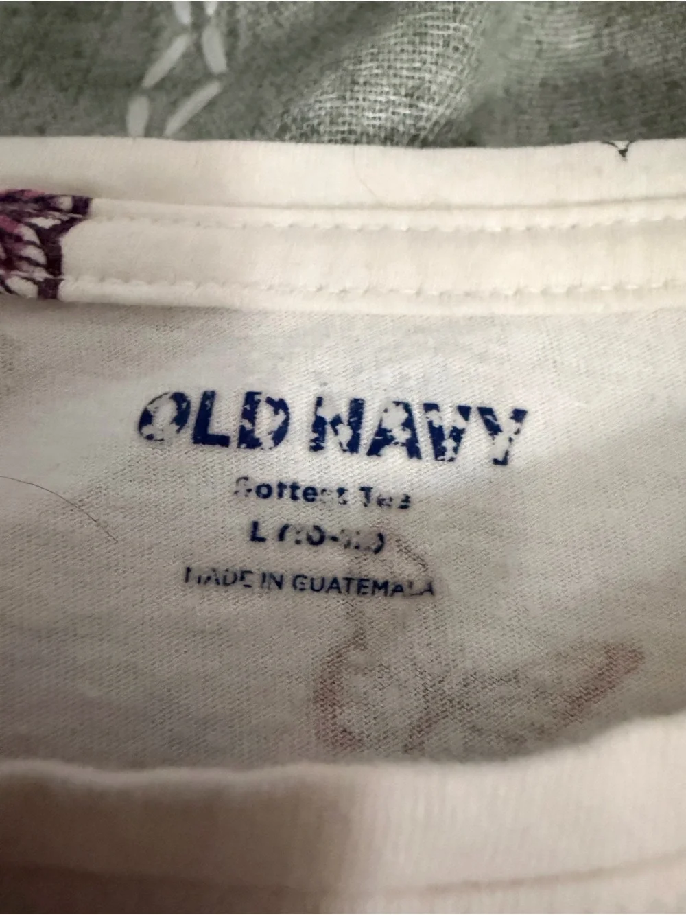 Old Navy Cream Long-Sleeve Tee with Pink Butterfly Print